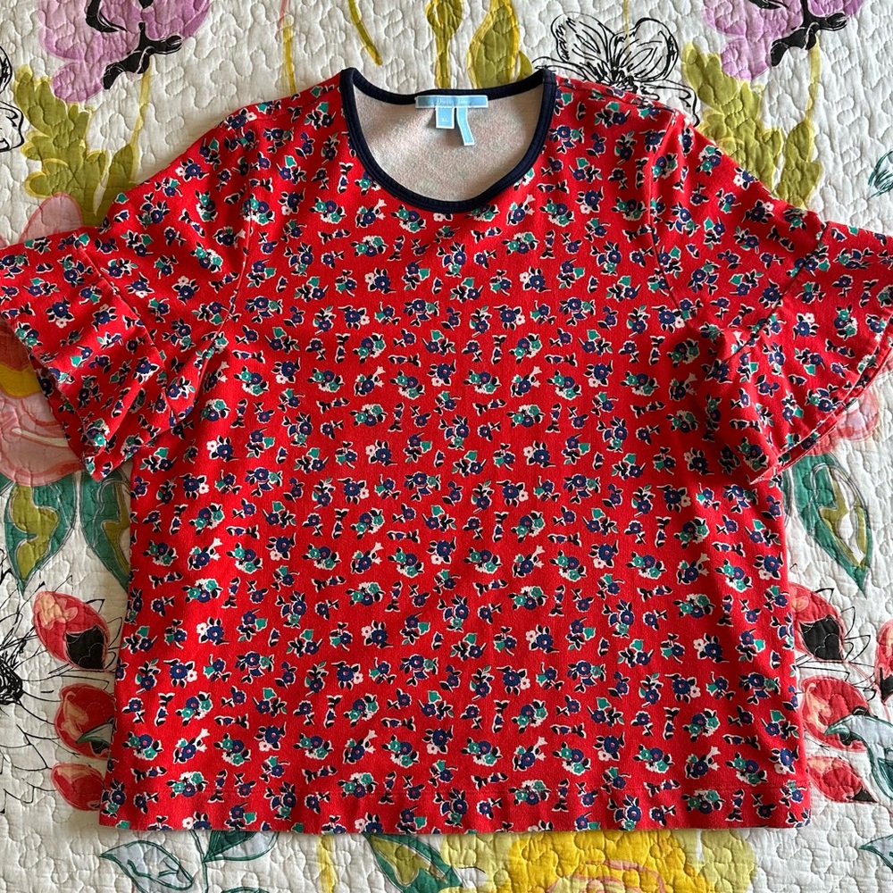 Draper James Georgia Floral Ruffle Top